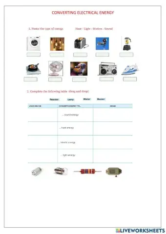 Converting electrical energy - Transformación de la energía eléctrica