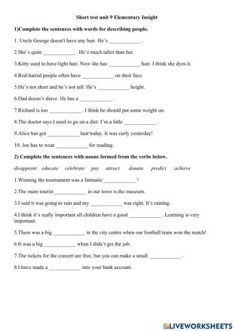 Unit 9 Insight Elementary