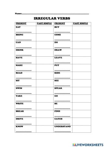IRREGULAR VERBS