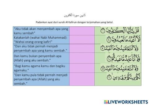 Latihan Surah Al Kafirun