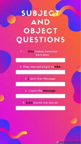 Subject and Object Questions