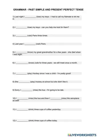 Past simple and present perfect