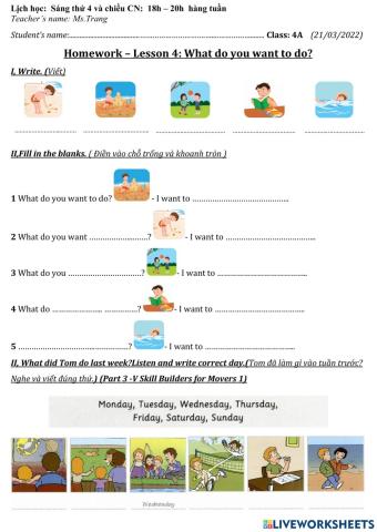 4A-Lesson 4-What do you want to do?