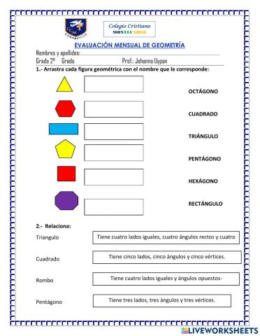 Evaluación mensual de geometría