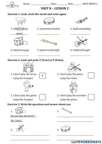 NM2 - U8 - musical instrument - grammar 1