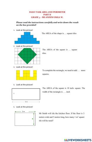 Area and perimeter