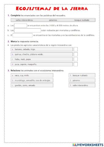 Ecosistemas de la sierra