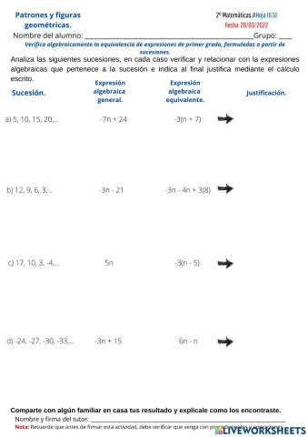 Verificar expresiones algebraicas equivalentes