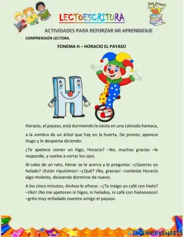 Horacio el payaso - fonema H