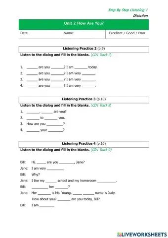 Listening: How are you