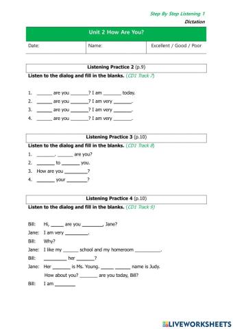 Listening: How are you