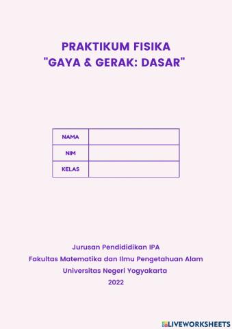 Gaya dan Gerak : Dasar