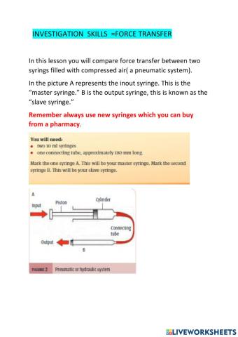 Investigation Skills  Force Transfer