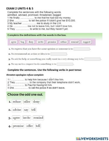 EXAM 2 LEVEL 5 UNITS 4 - 5