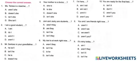 Sm sd 6 english tag question can cant.