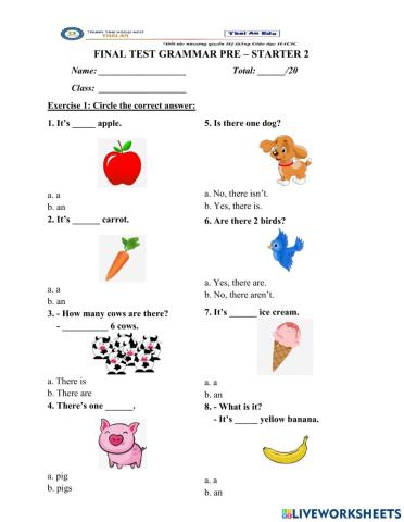 Final test Grammar-Pre-S2