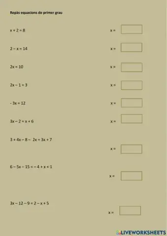 Equacions primer grau