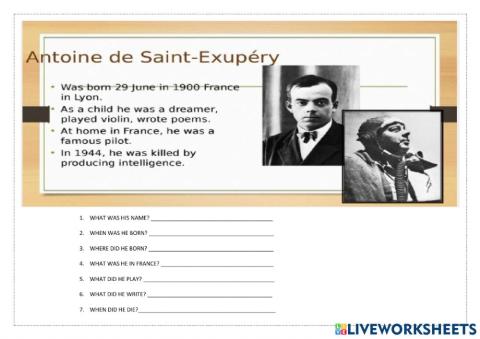 Antoine de saint exupery