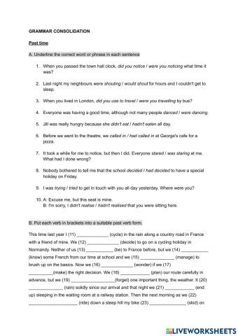 Grammar Practice - Past and Present perfect