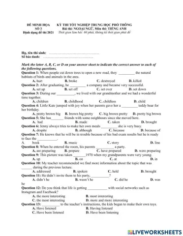 G12 đề minh họa 3