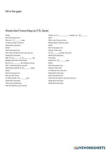 Words don't come easy