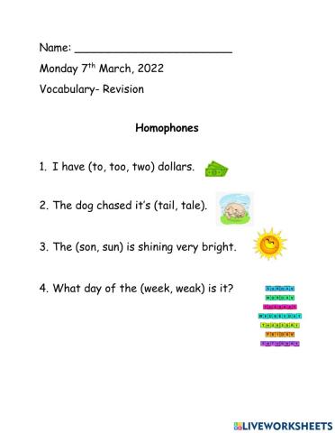 Homophones