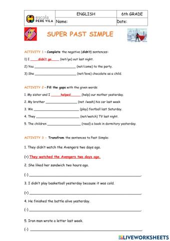 Past Simple: negative form