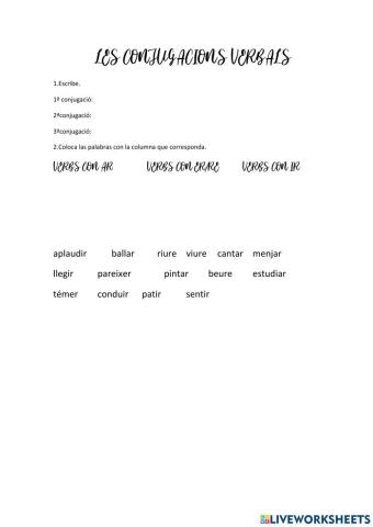 Les conjugacions verbals