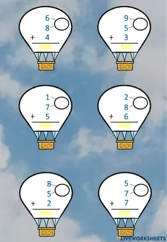 Sumas de 3 números de 1 cifra - 2