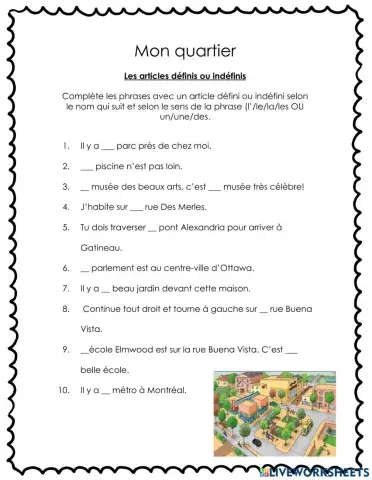 Articles indéfini et défini