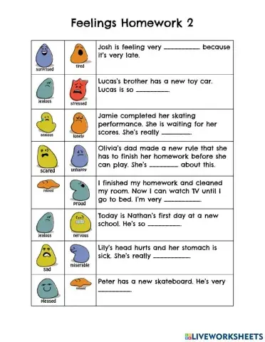 Feelings Homework 2