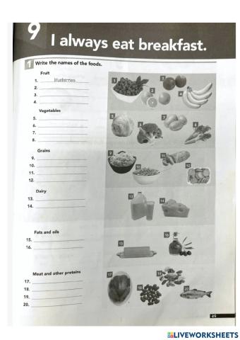 Workbook. I always eat breakfast 1.1