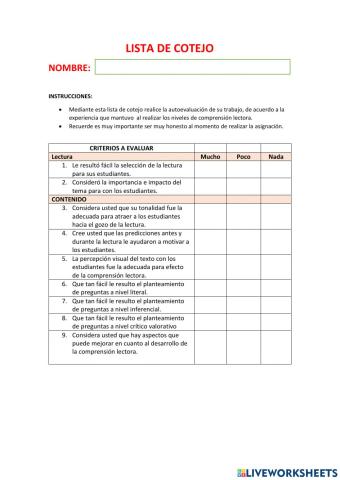 Niveles de Comprensión