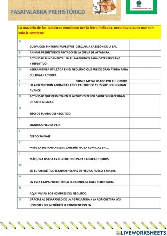 Pasapalabra prehistórico