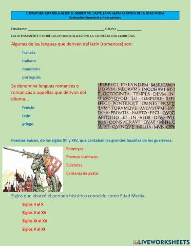 Evaluación bimestral