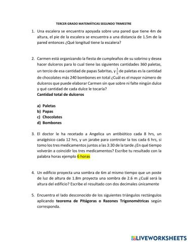 Evaluación Tercer Grado