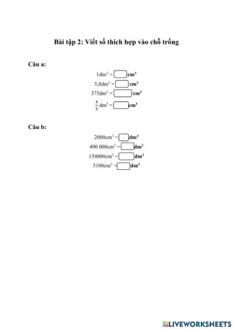 Đơn vị đo thể tích