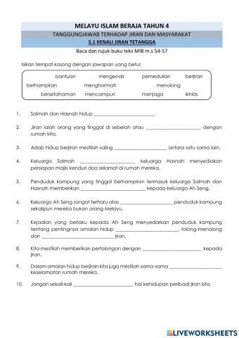 Tanggungjawab terhadap jiran dan masyarakat