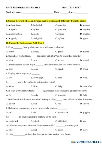 (G6) U8 - Worksheet 1