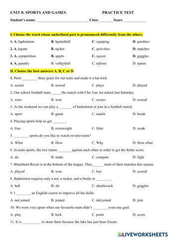 (G6) U8 - Worksheet 1