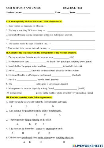 U8 - worksheet 2