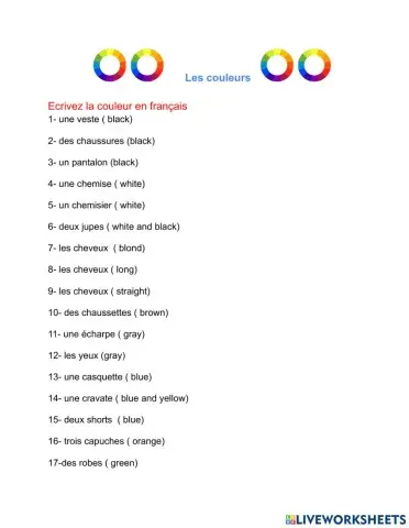 les couleurs et l´accord 