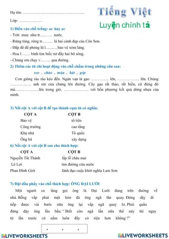 Chính tả tuần 21