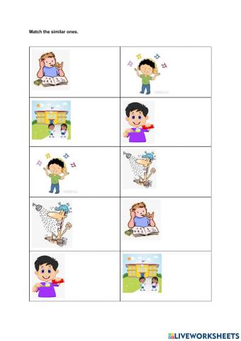 Look at the pictures and match