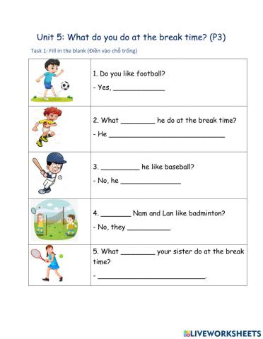 What do you do at the break time?