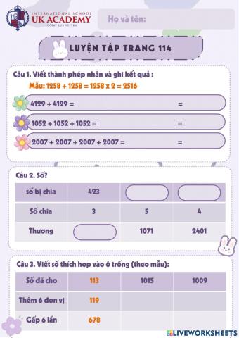 Luyện tập trang 114