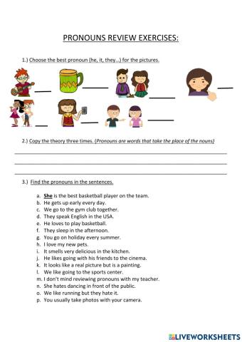 Review pronouns unit 2