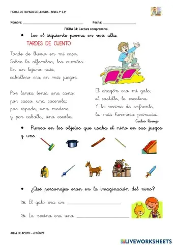 Ficha Lengua 34-1EP-Lectura comprensiva