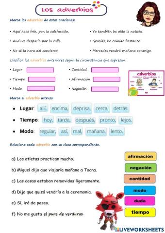 Adverbio, Preposiciones y Conjunciones