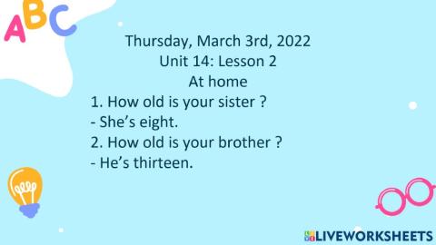 Tiếng Anh 2-Unit 14: At home -Lesson 2